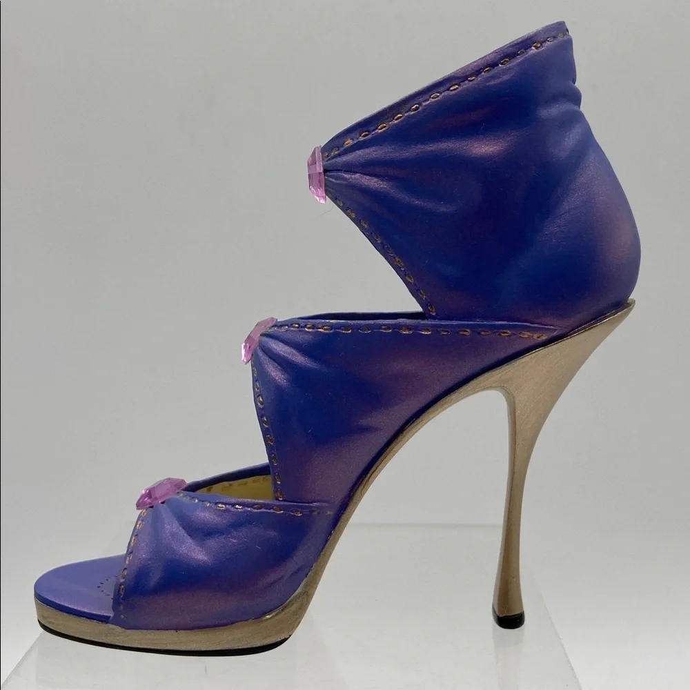 Vintage Just The Right Shoe By Raine Diamond Wrap Lavender Gold